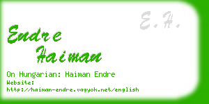 endre haiman business card